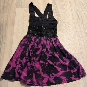 bebe Black and Pink Mini Dress